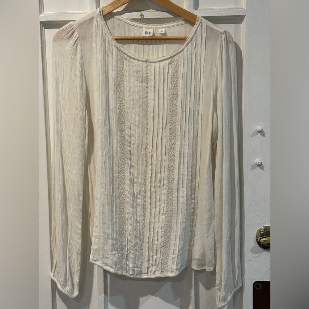 GAP Cream Blouse with Textured Details
